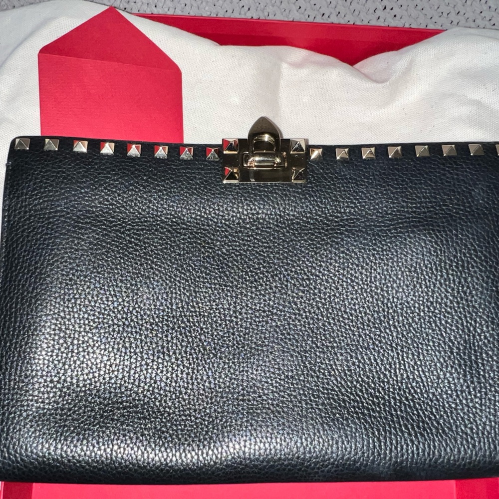 Valentino Garavani Clutch with Gold Studs